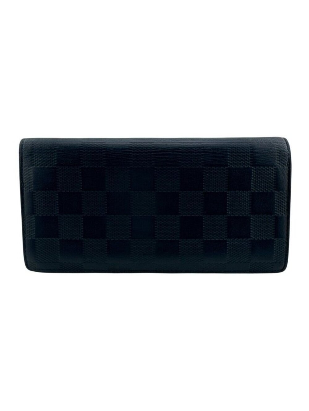 Louis Vuitton Damier Infini Portefeuille Brazza Leather Navy Wallet Bifold